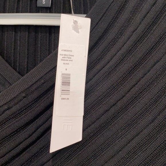 Cushnie Knit Mini Dress With Flare Sleeves and Black Size Small - Picture 13 of 13